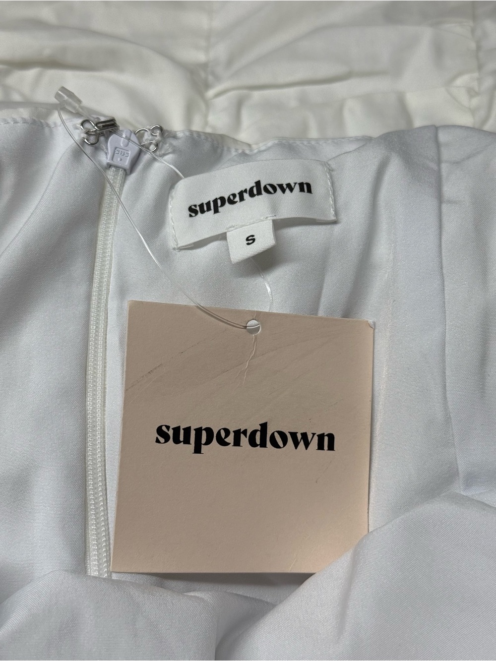 Superdown Revolve White Ruched Puff Sleeve Mini Dress - Picture 7 of 10